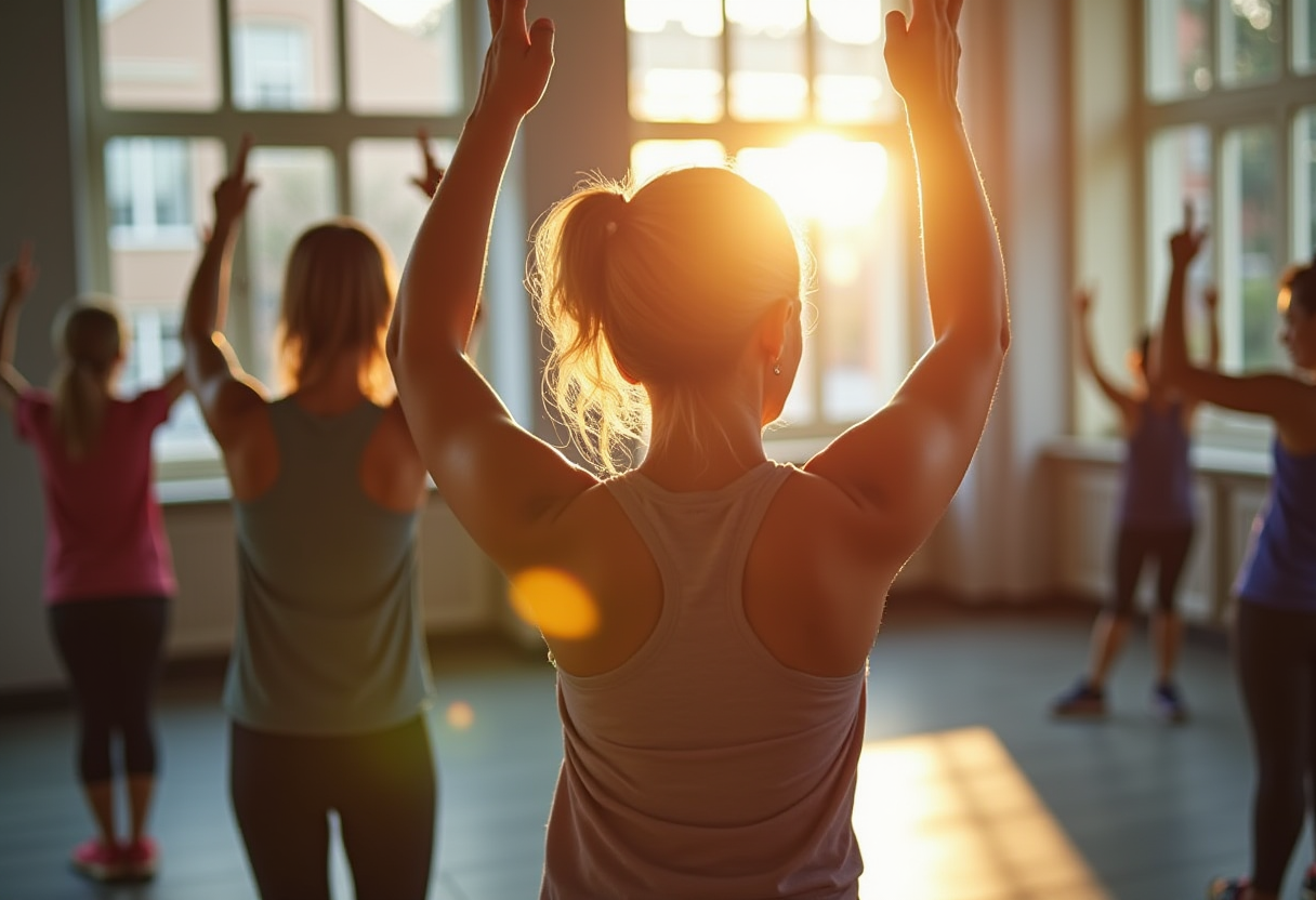 Активні люди зрілого віку займаються фітнесом